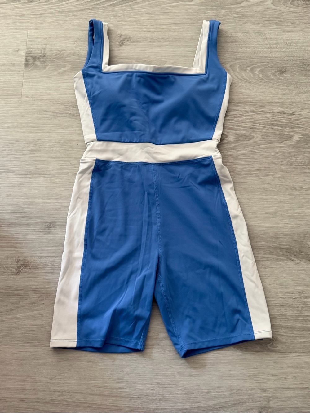 Able Short Onesie (Blue and White) - Yellow The Label